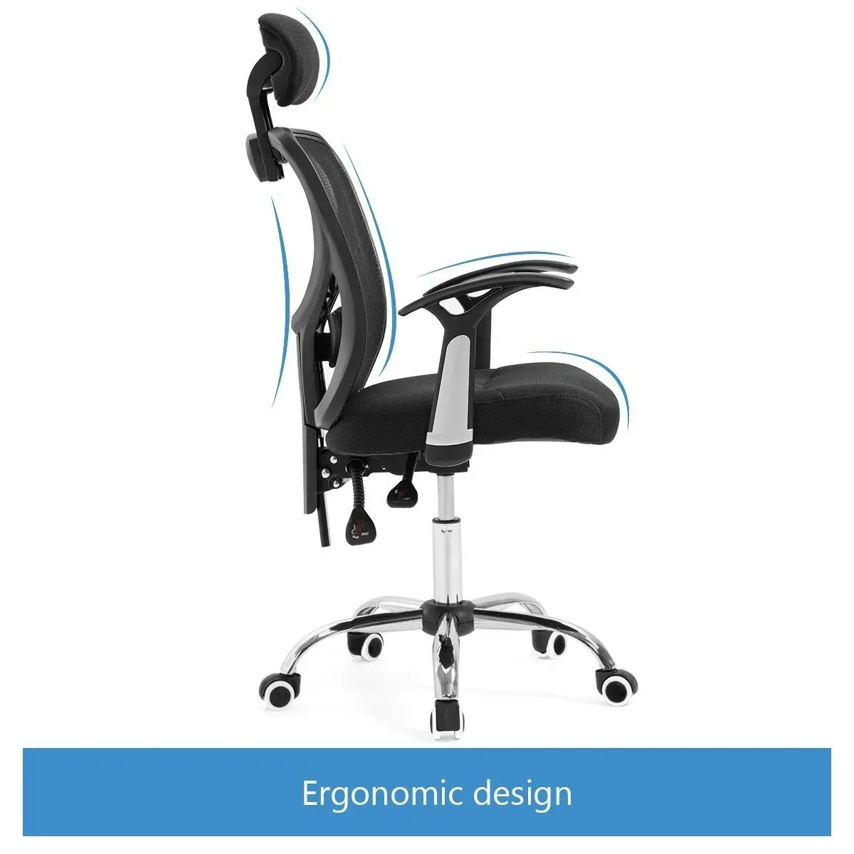 Neader Reclining Mesh Ergonomic office computer chair   Black