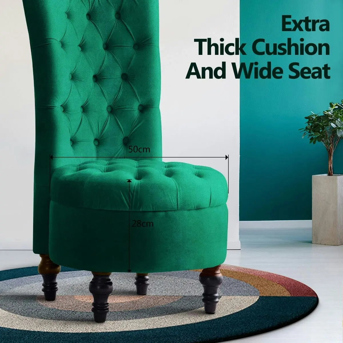 LUXSUITE  Velvet Accent Chair Lounge Bedroom Living Room Occasional Single Sofa Dressing Chair Armless High Back Green