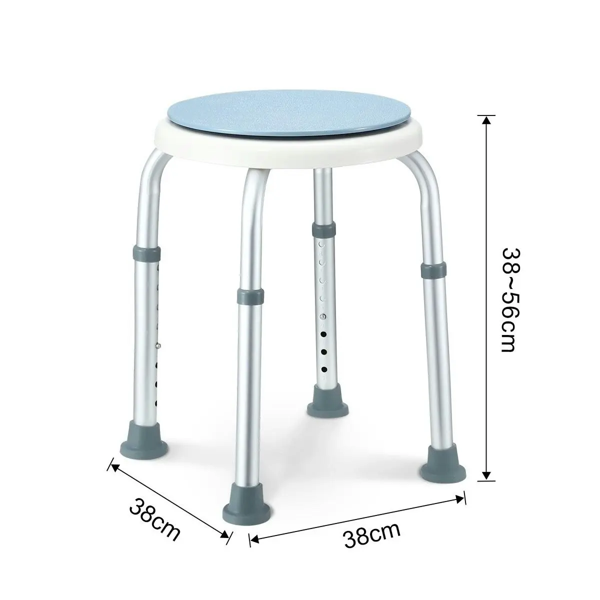 Ausway Swivel Shower Chair Seat Adjustable Bath Stool Bench