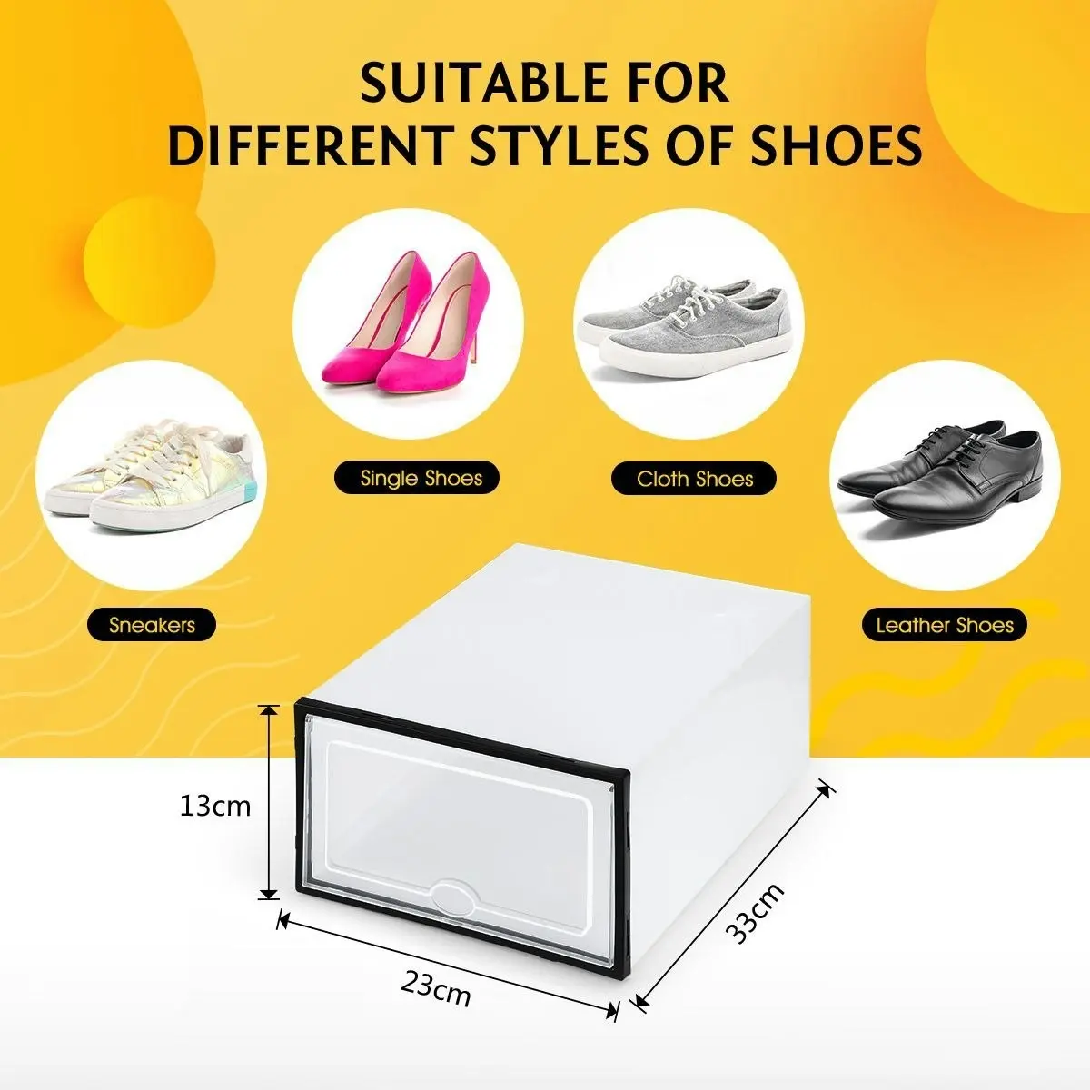 Ausway 24PCS Plastic Shoe Display Cases Stackable Storage Organiser Box White