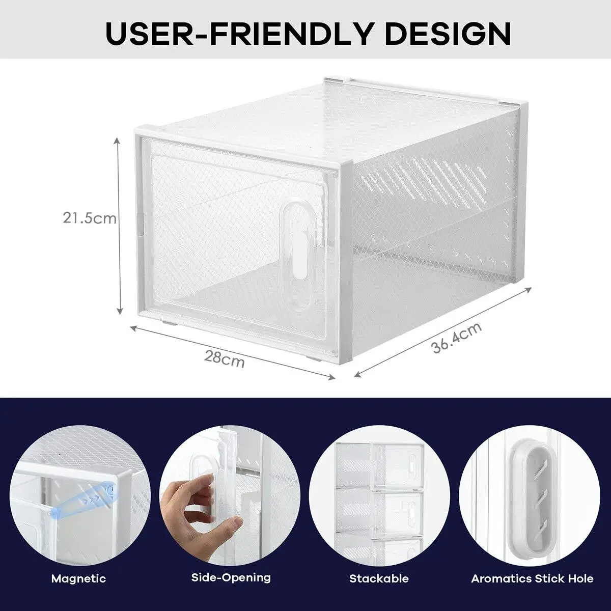 Ausway 12PCS Shoe Storage Box Sneaker Display Case Clear Plastic Boxes Extra Large Stackable Organiser