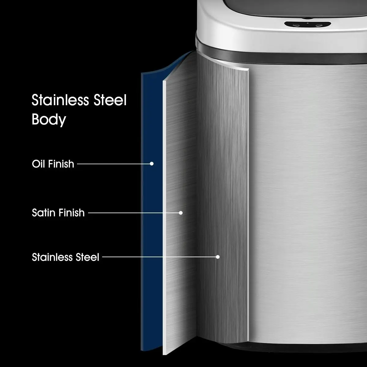 Maxkon 80L Sensor Dustbin Recycle Bin Automatic Rubbish Kitchen Waste Trash Can Stainless Steel