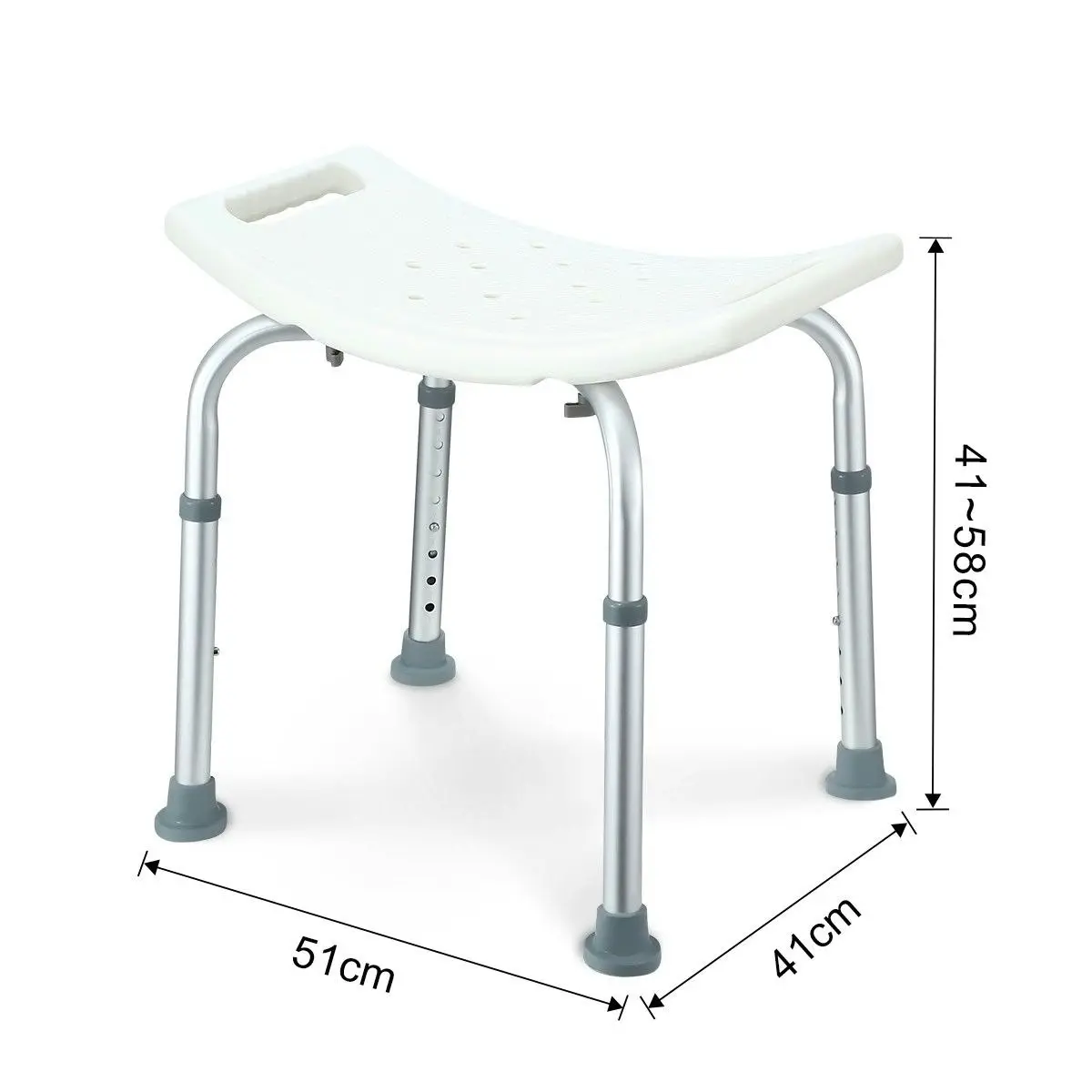 Ausway Adjustable Shower Chair Bath Tub Seat Bench for Elderly Disabled with Handles