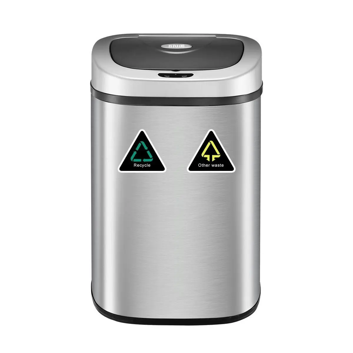 Maxkon 80L Dual Sensor Rubbish Bin Recycle Automatic Garbage Kitchen Waste Trash Can Stainless Steel