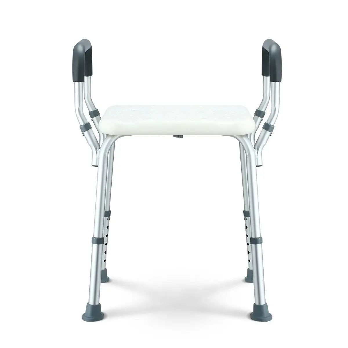 Ausway Adjustable Shower Chair Seat Bath Stool with Padded Armrests