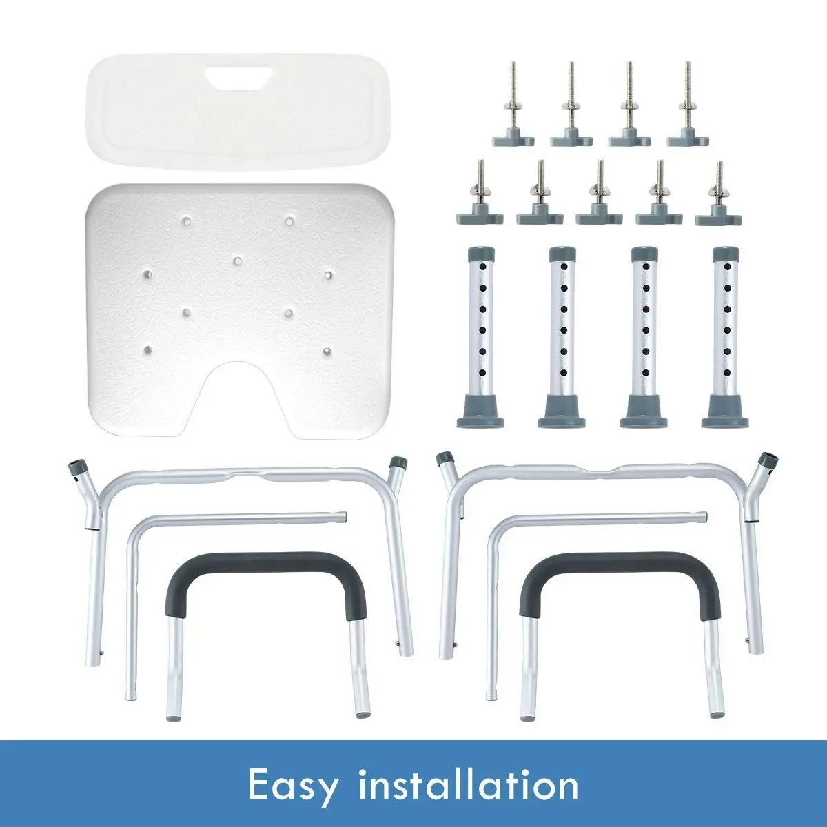 Ausway Medical Shower Chair Bathtub Bath Seat Stool with Back and Armrests