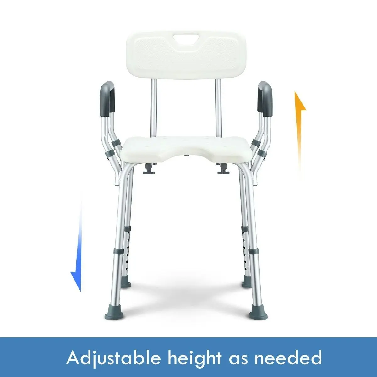 Ausway Medical Shower Chair Bathtub Bath Seat Stool with Back and Armrests