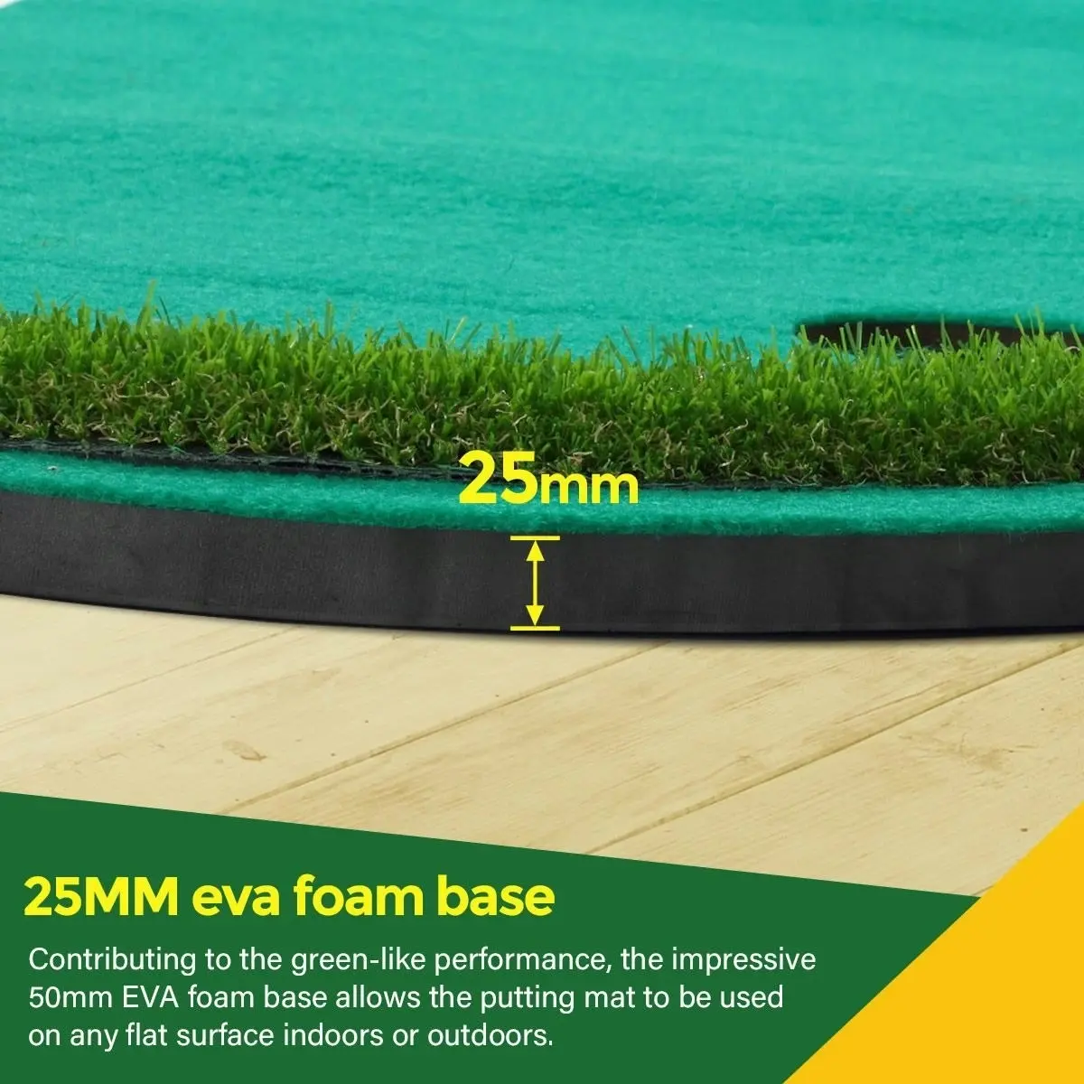 Ausway Home Golf Putting Mat Putting Green with Slope Golf Training Course-Artificial Grass Surface