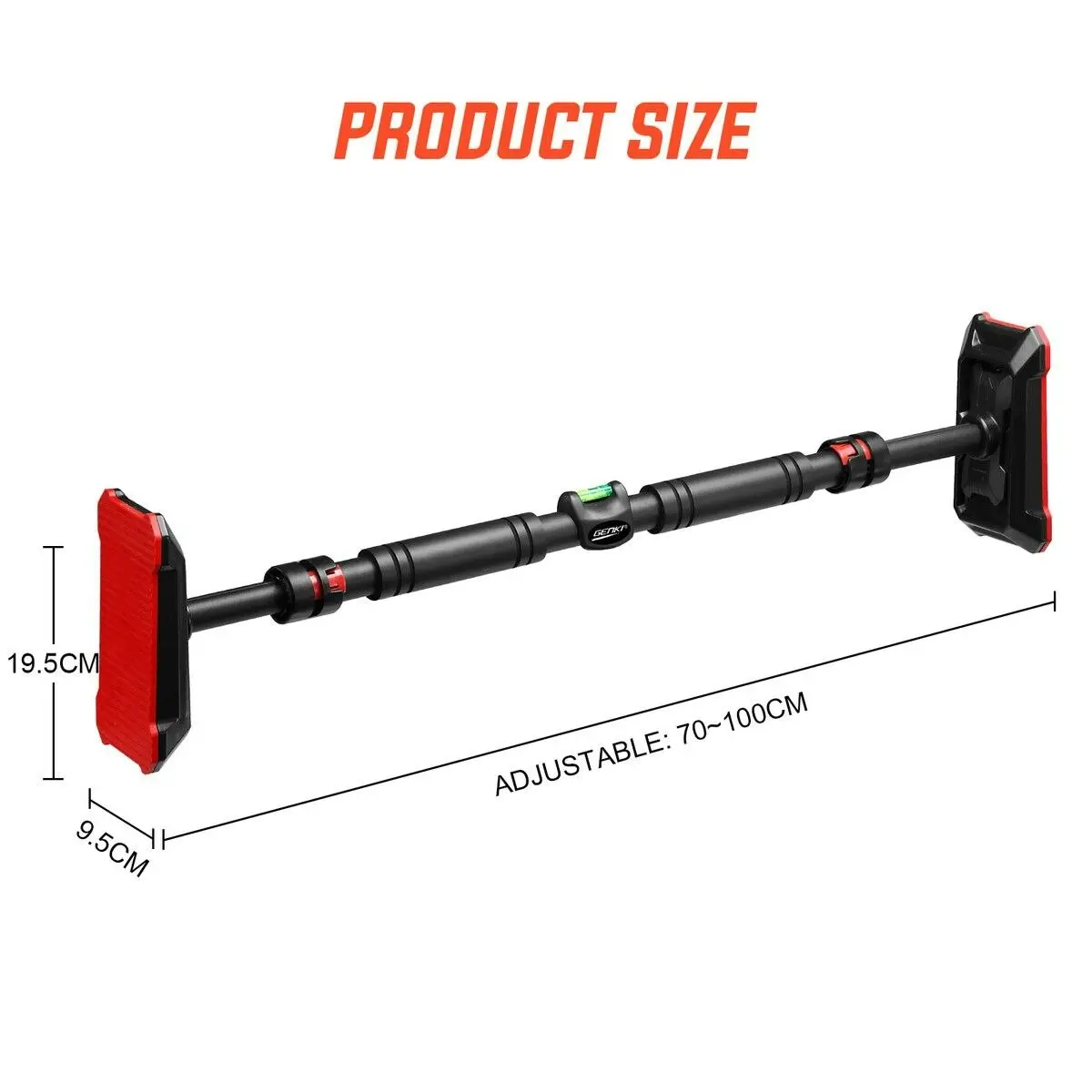 Genki Pullup Bar Chinup Situp Push Up Horizontal Door Shoulder Fitness Chest Abs Workout Back Exercise Indoor Gym 200kg 70 To 100cm Adjustable Locking System