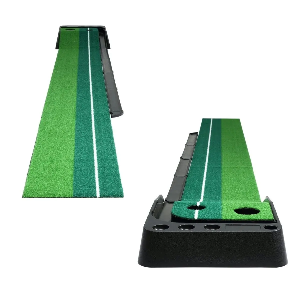 Ausway 2.5M Golf Putting Mat Indoor Putting Greens Golf Practice Mat with Auto Ball Return