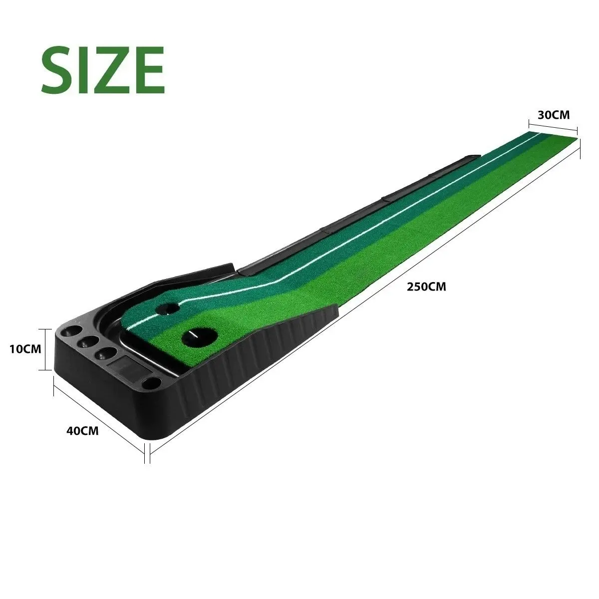 Ausway 2.5M Golf Putting Mat Indoor Putting Greens Golf Practice Mat with Auto Ball Return