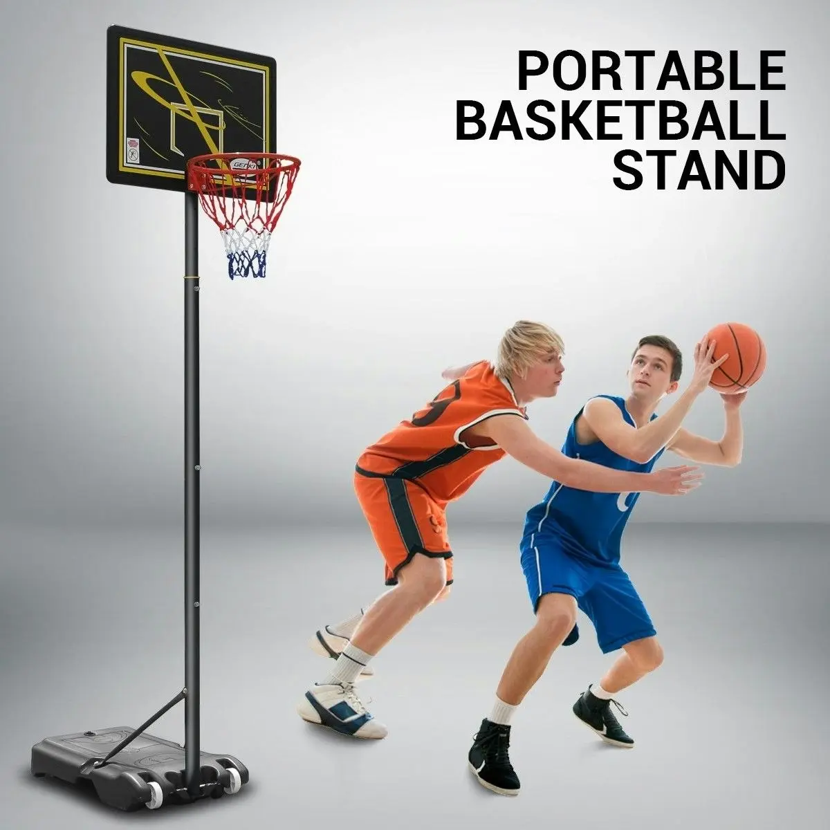 Genki 1.55-2.6m Kids Adult Portable Basketball System Hoop Stand