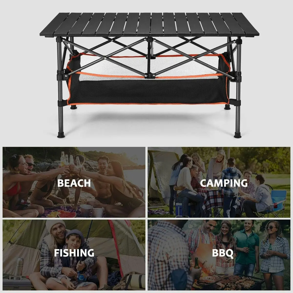 OGL Folding Camping Table Portable Picnic Outdoor Foldable Desk Aluminium with Storage Carry Bag