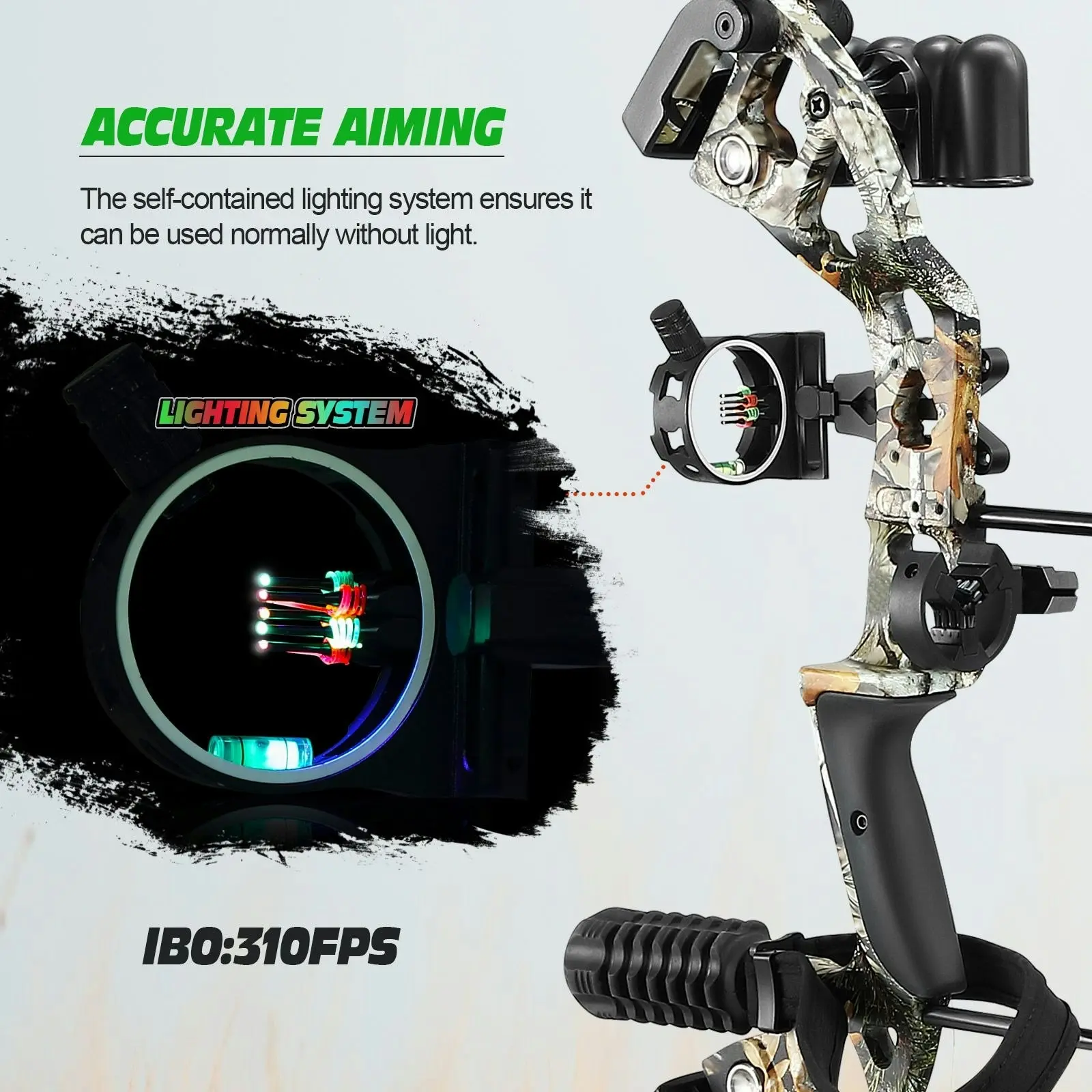 Ausway Compound Bow Arrow Archery Equipment Set Sports Hunting Target Shooting 20-55lbs Right Handed for Beginner Master Camo