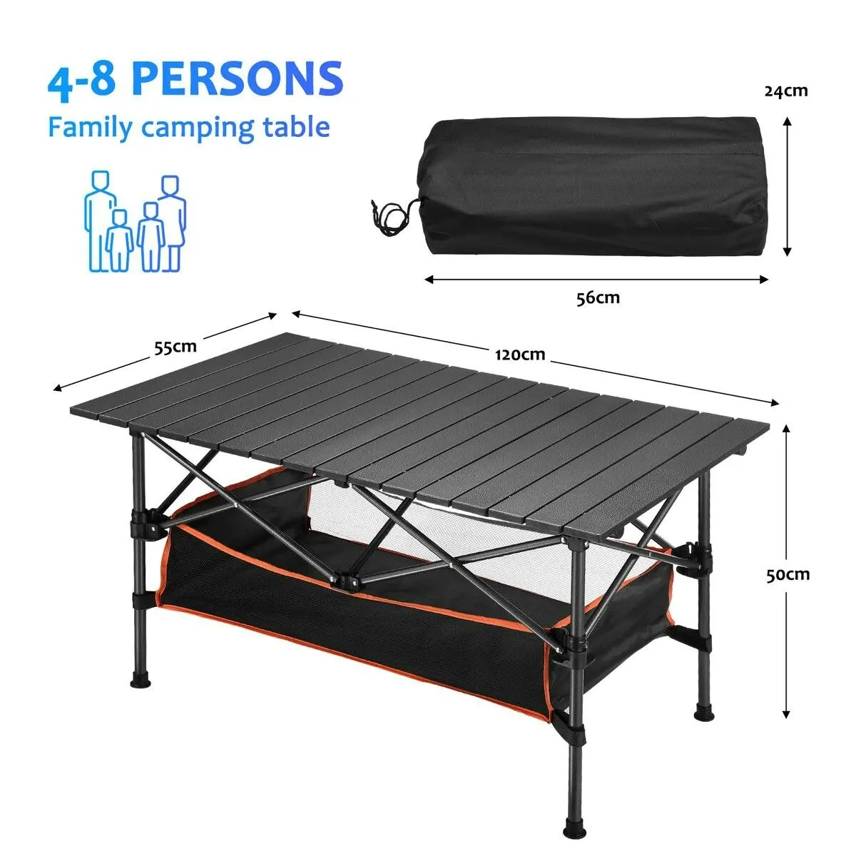 OGL Portable Folding Camping Table Picnic Outdoor Foldable Desk Aluminium with Storage Carry Bag