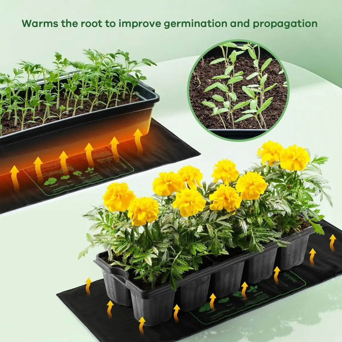 Pet Scene Seedling Heat Mat Pad Plant Germination Starter Heating Warming Grow 122x51CM 100W