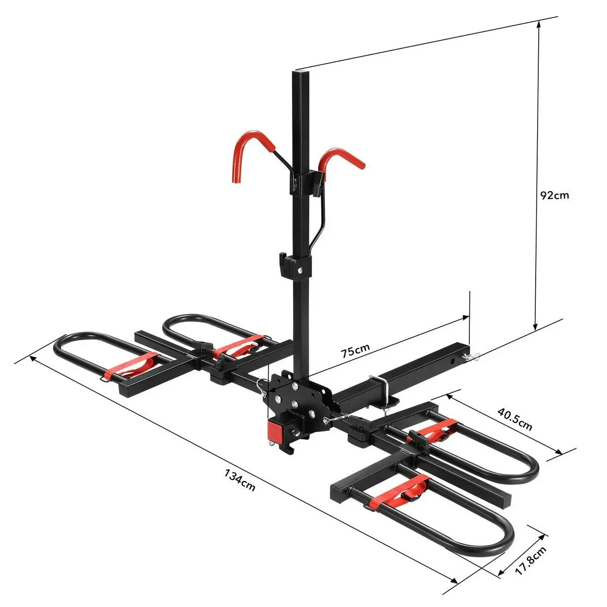 Shogun 2 Ebike Rack Electric Bicycle Carrier Hitch Rear Platform for Car SUV Foldable 2 Inch Hitch Receiver Steel 100Kg