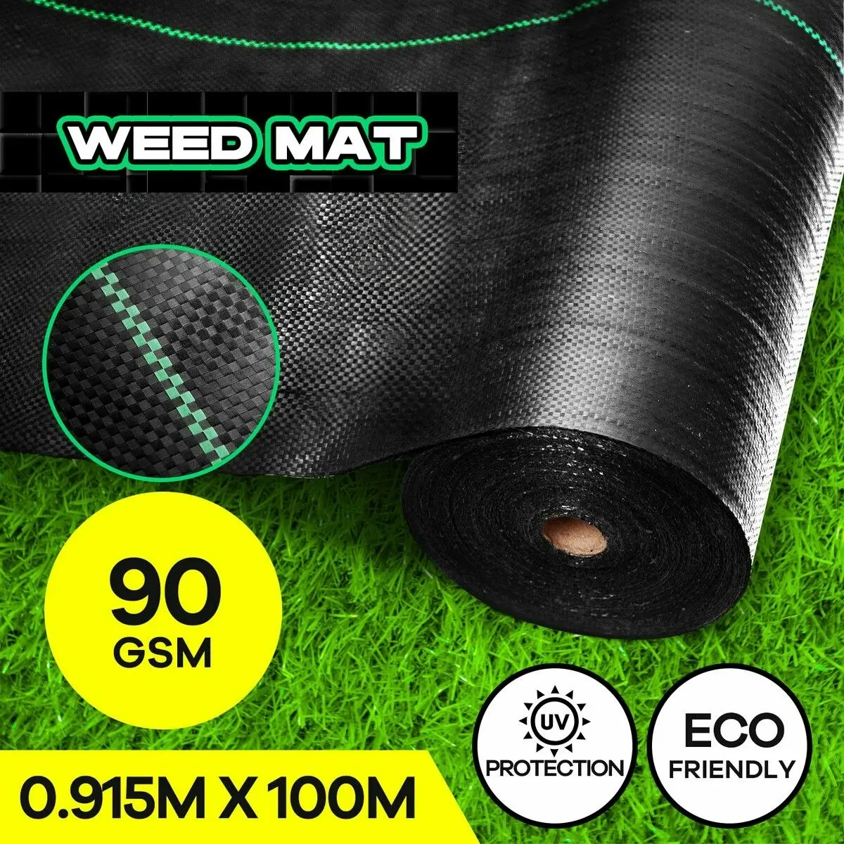 OGL Weed Mat Ground Cover Control Barrier Gardening Block Landscape Guard Plastic 90GSM 0.915 x 100M