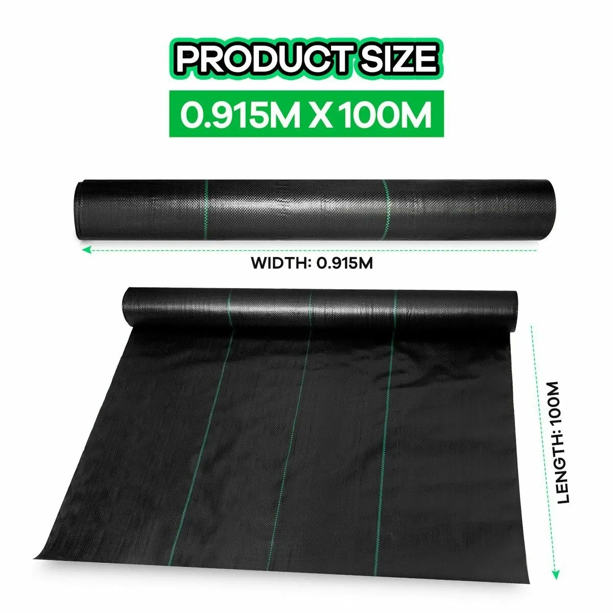 OGL Weed Mat Ground Cover Control Barrier Gardening Garden Landscape Block Guard Plastic 80GSM 0.915 x 100M