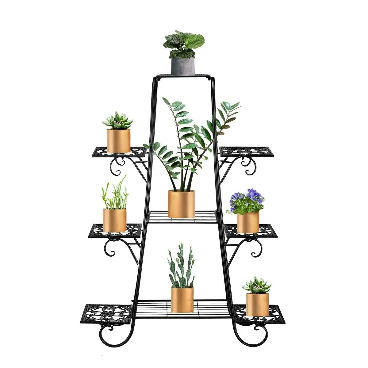 Ausway 9-Tier Plant Stand Metal Flower Pot Holder Display Shelf Rack