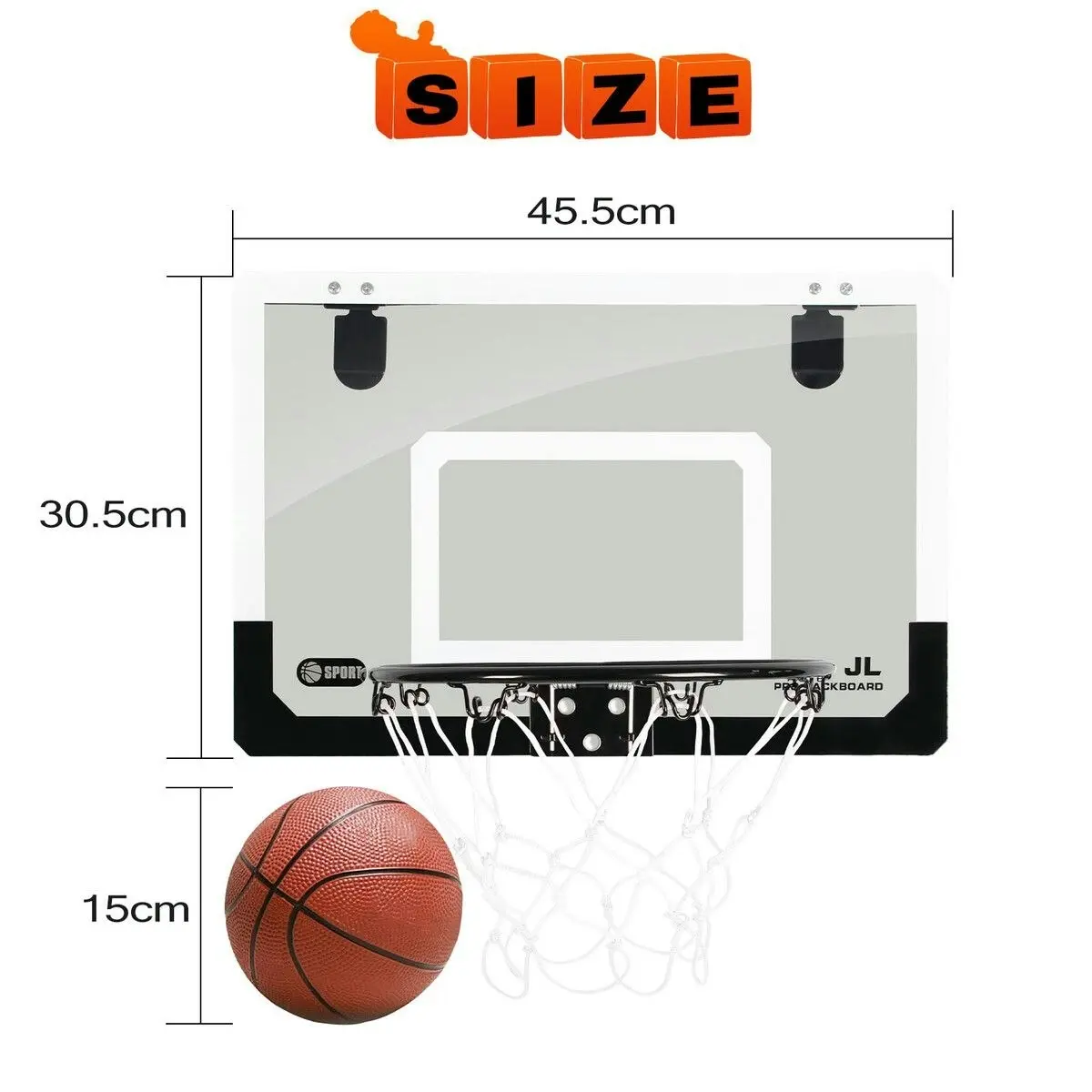 Ausway Mini Basketball Hoop Ring Door Wall Mounted Indoor Hang On Kids Toy Backboard Set with Ball Air Pump