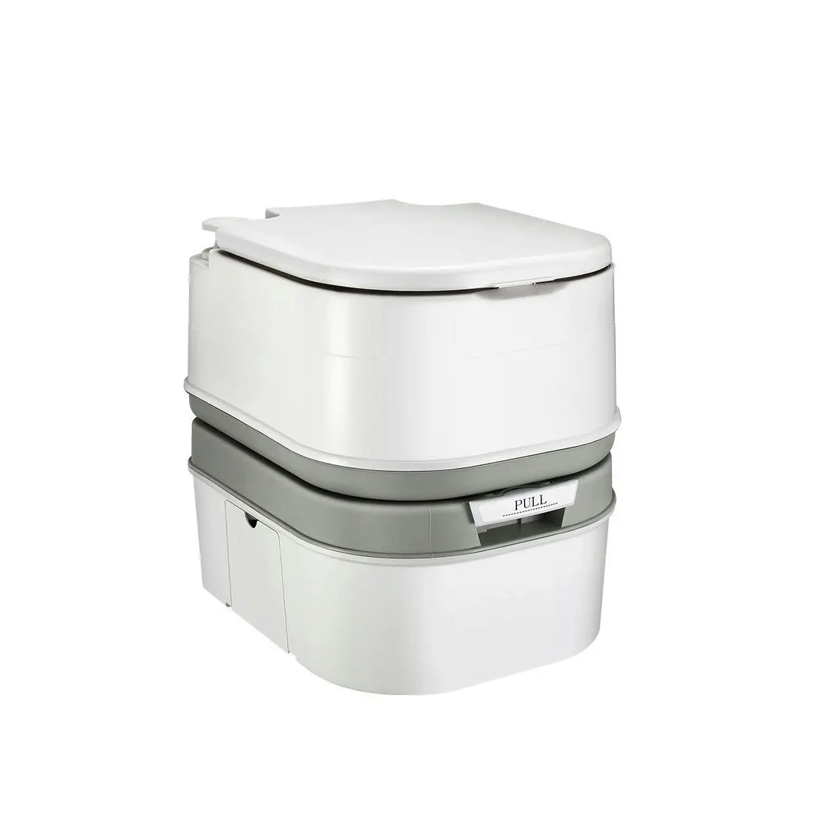 Ausway 24L Portable Toilet Camping Travel Mobile Porta Potty White and Grey 44.5x35x44cm