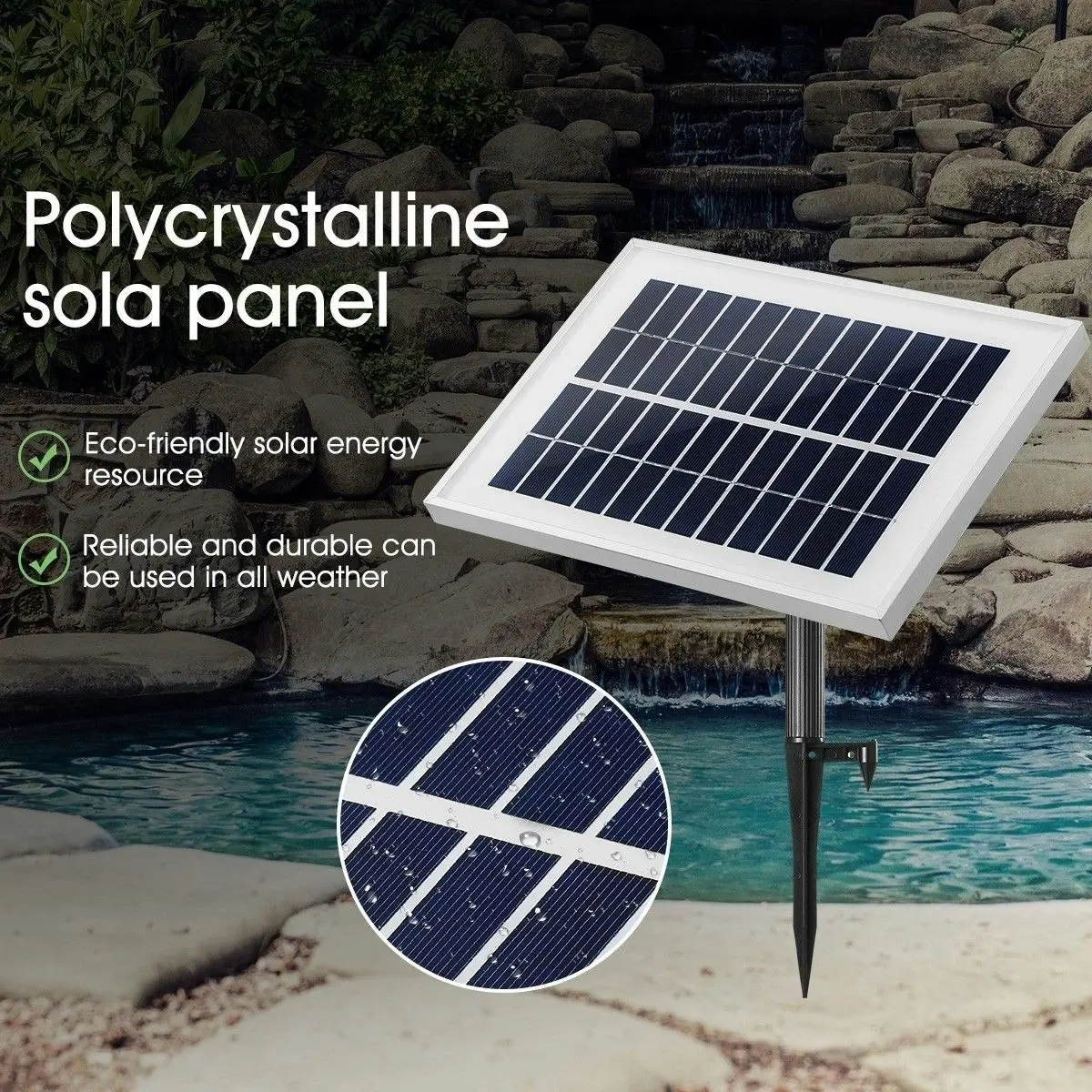 Ausway 20W Solar Powered Fountain Water Pump for Outdoor Garden Pond Pool