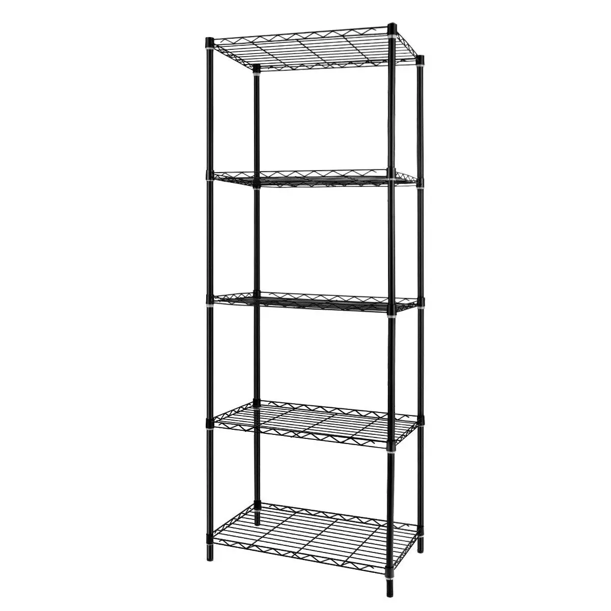 Ausway 5-Tier Metal Plant Stand Planter Flower Display Rack Multifunctional Storage Shelf Black