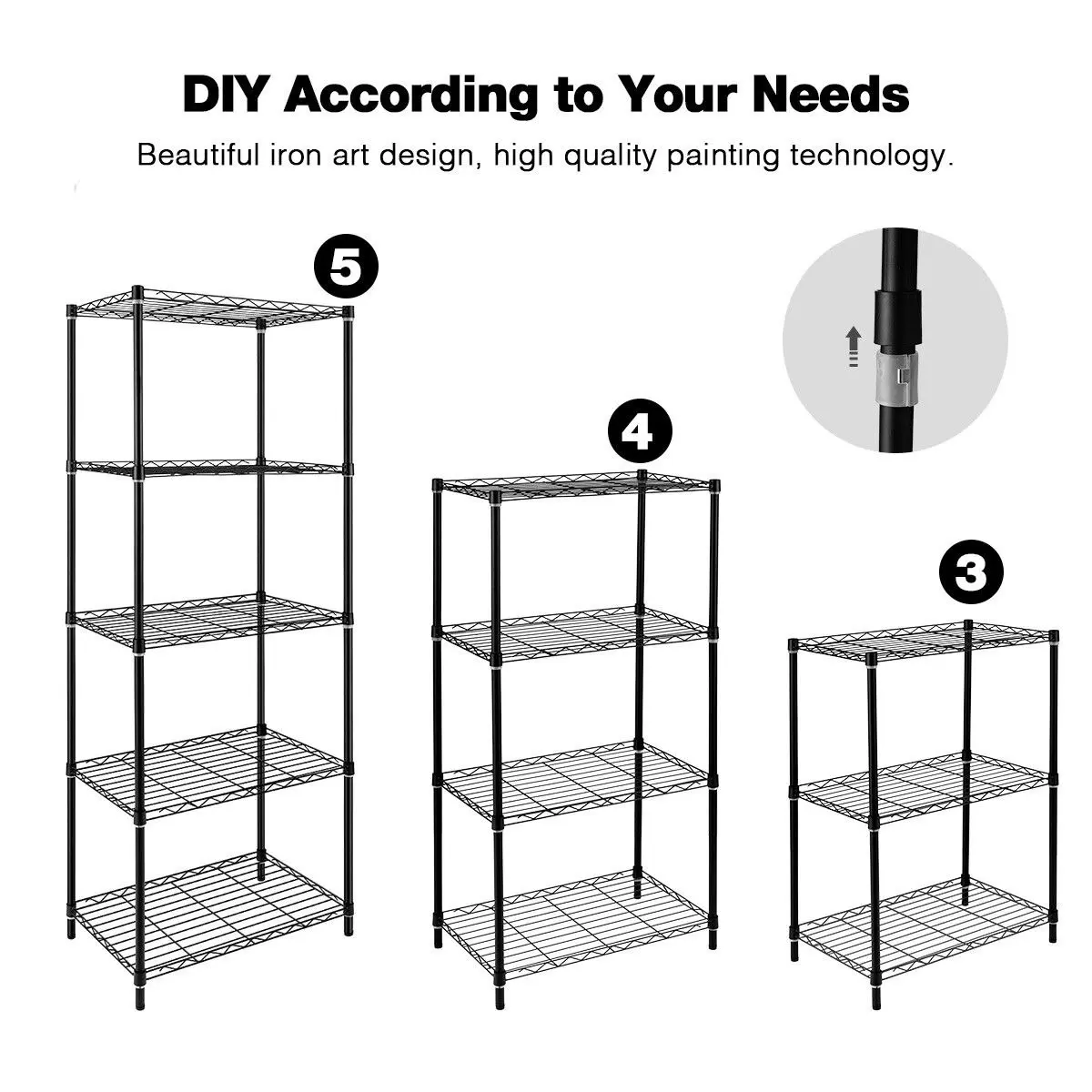 Ausway 5-Tier Metal Plant Stand Planter Flower Display Rack Multifunctional Storage Shelf Black