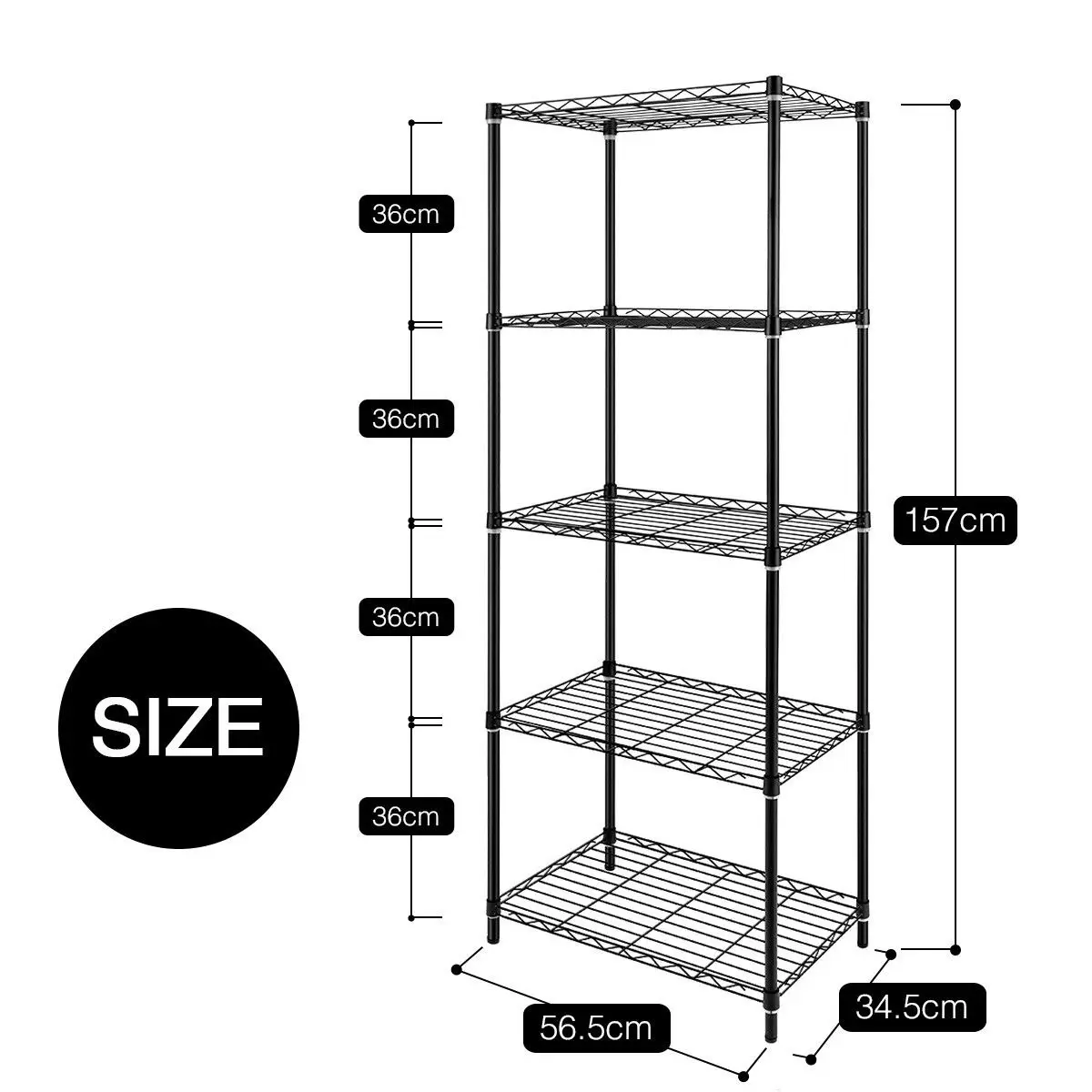 Ausway 5-Tier Metal Plant Stand Planter Flower Display Rack Multifunctional Storage Shelf Black