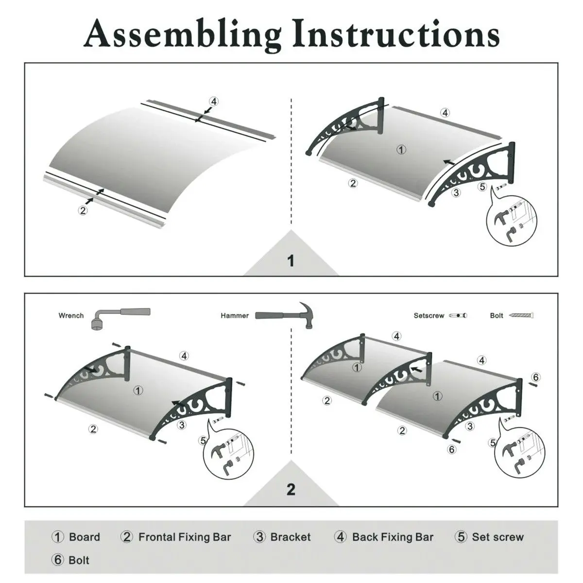 Ausway Crystal Clear Rain Proof Shade Rain Cover Canopy Awning  3M