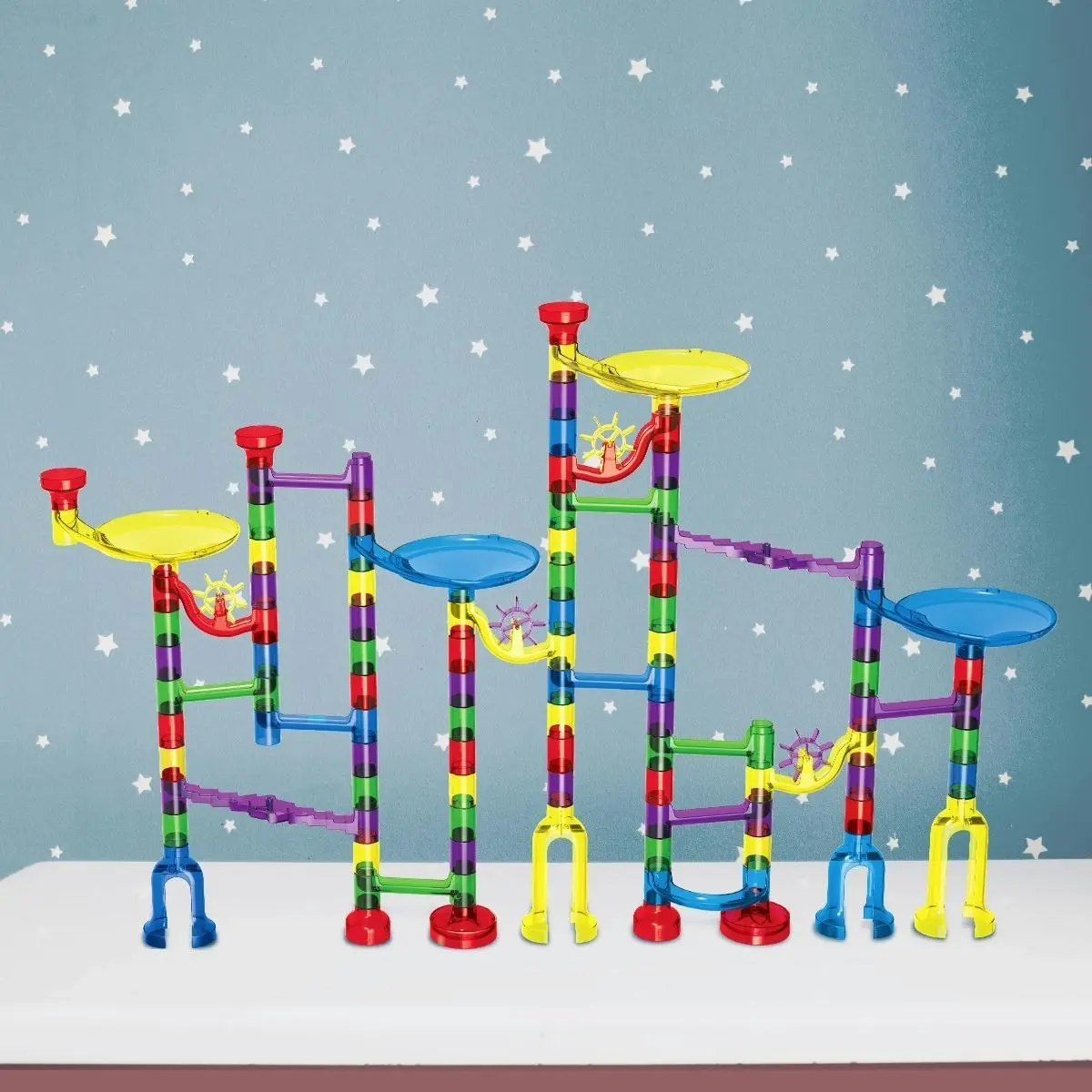 Ausway 122PCS Marble Run Game Marble Race Track Light Marbles Kids Birthday Gift