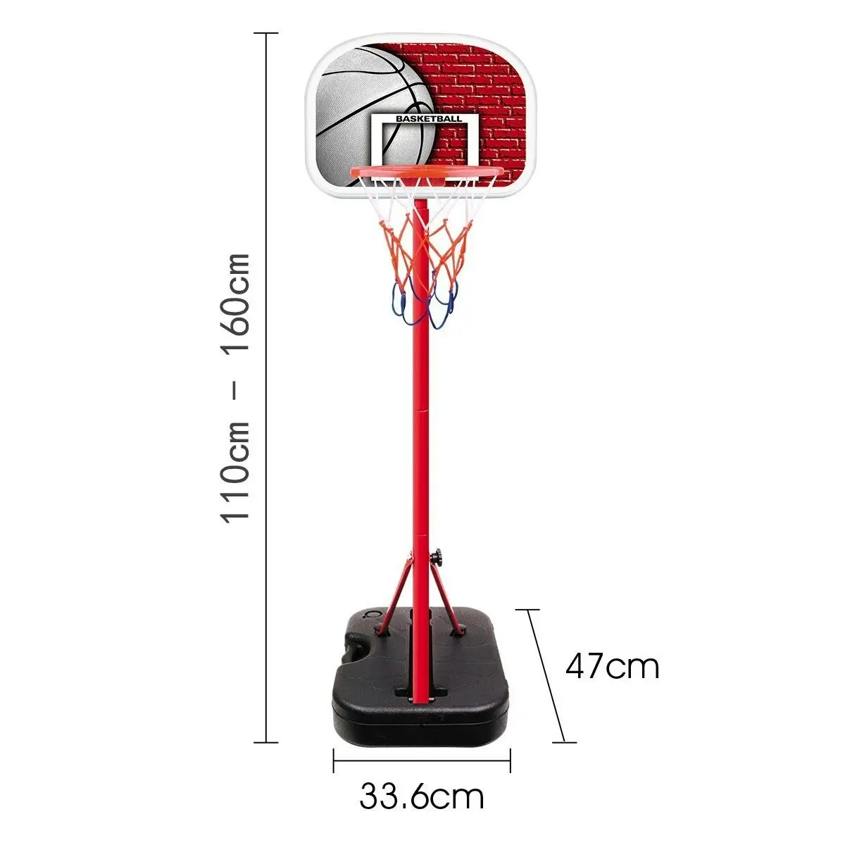 Ausway Kids Portable Basketball Hoop Stand System with Adjustable Height