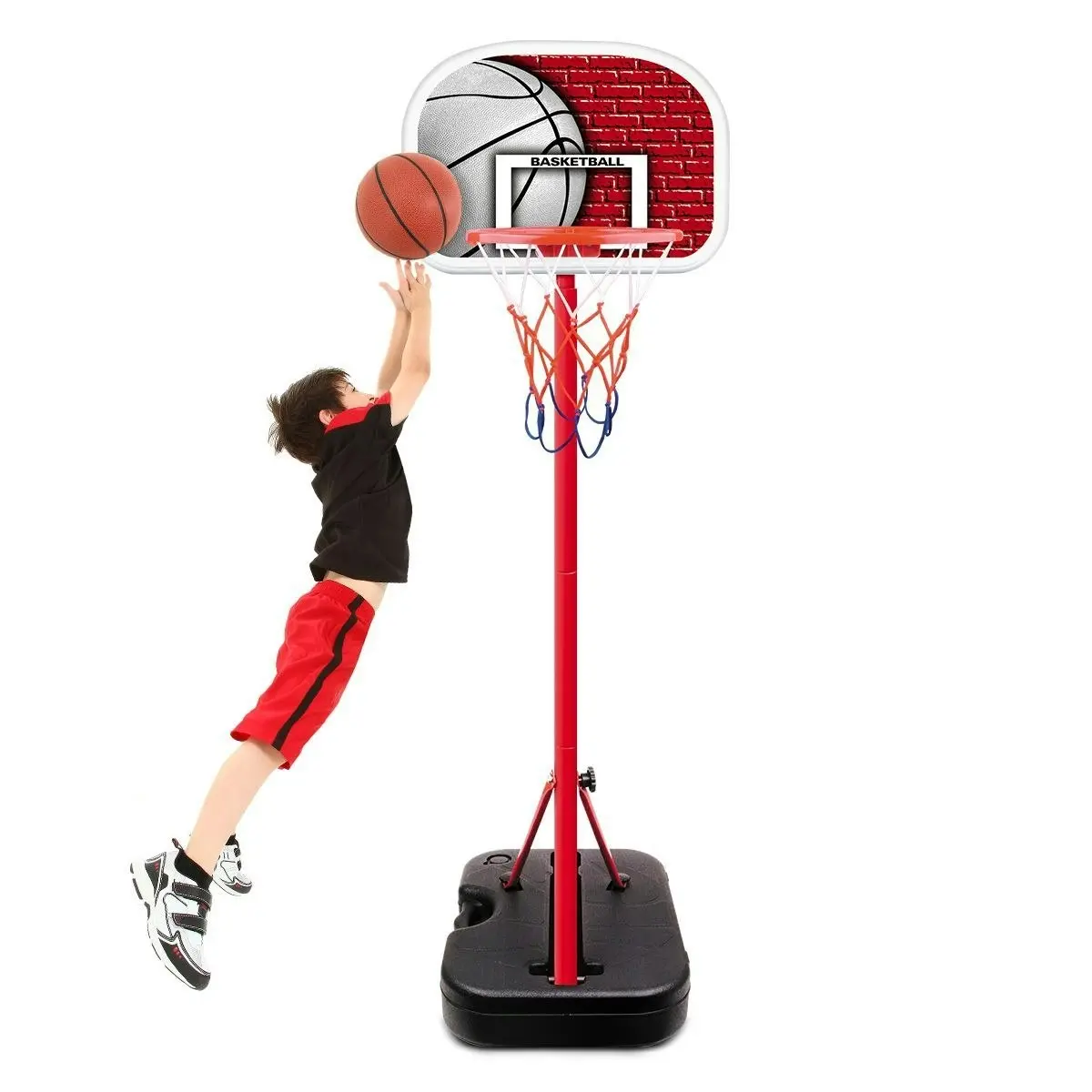 Ausway Kids Portable Basketball Hoop Stand System with Adjustable Height