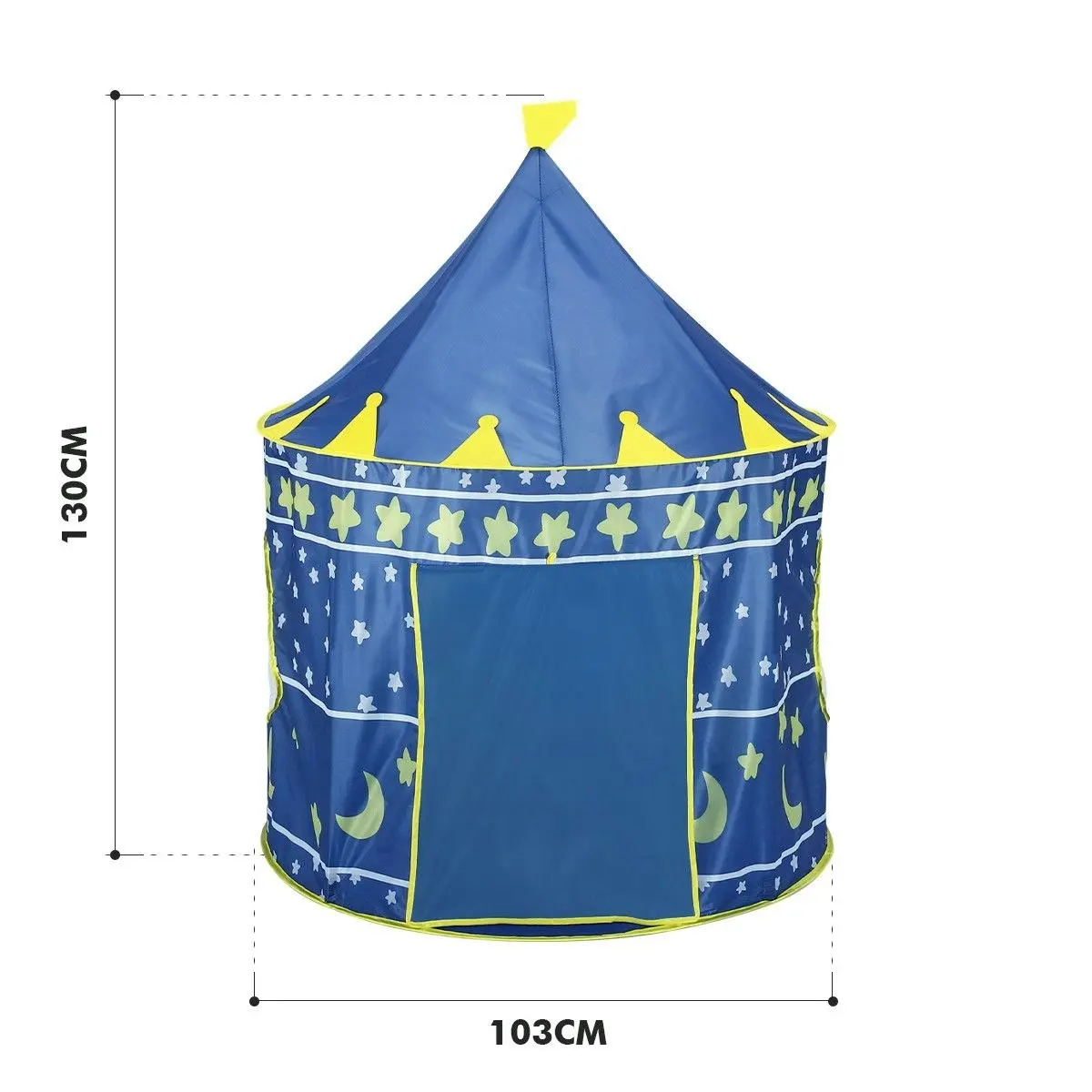 Ausway Castle Play Tent for Boys Girls Night-Sky Kids Play House Star Moon - Blue