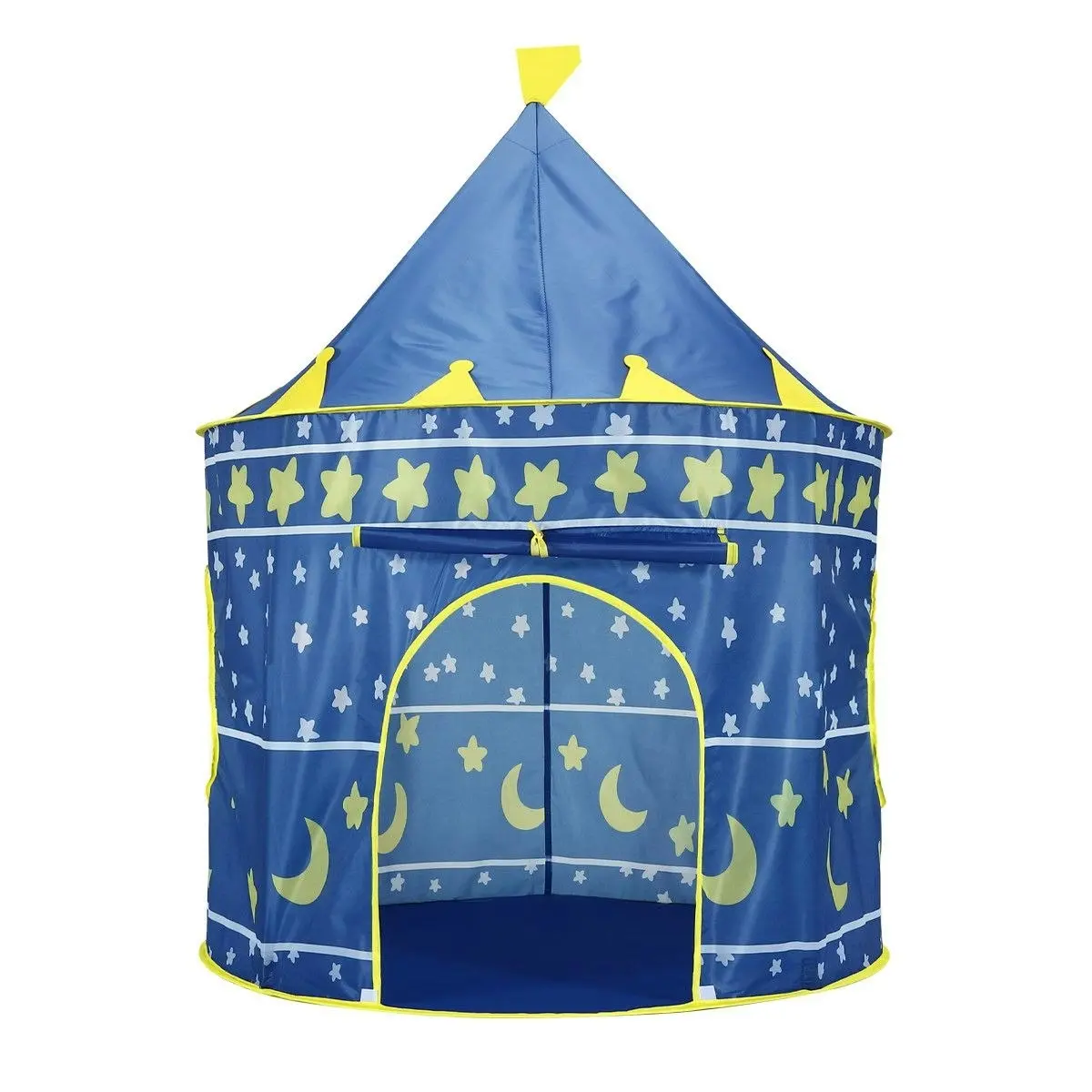 Ausway Castle Play Tent for Boys Girls Night-Sky Kids Play House Star Moon - Blue