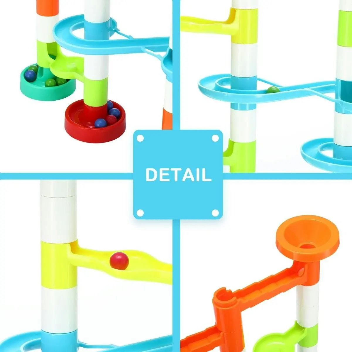 Ausway DIY Marble Run Race Maze Game Marble Coater Track Toy Set 51cm Tall