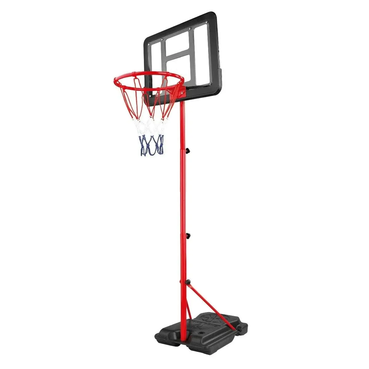 Ausway 1.6m 2m Kids Portable Basketball Hoop Stand System with Adjustable Height Net Ring Ball