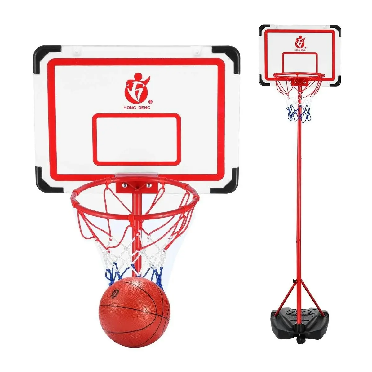 Ausway 2m Portable Adjustable Basketball Stand Hoop System for Kids w Basketball