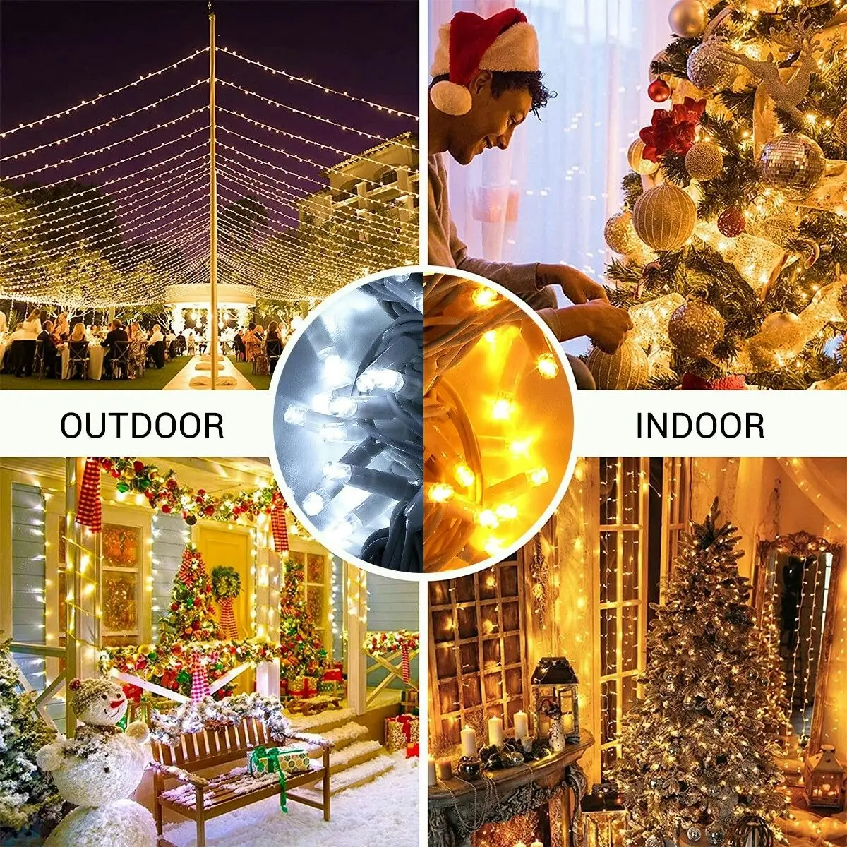 Solight 10m Christmas LED Light String Strip Rope Xmas Tree Decor Holiday Ornament Outdoor Indoor IP44 Waterproof Bio Colour