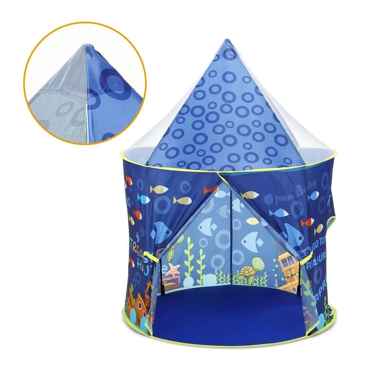 Ausway 3-In-1 Kids Play Tent House Baby Crawl Tunnel Ball Pit with Basketball Hoop