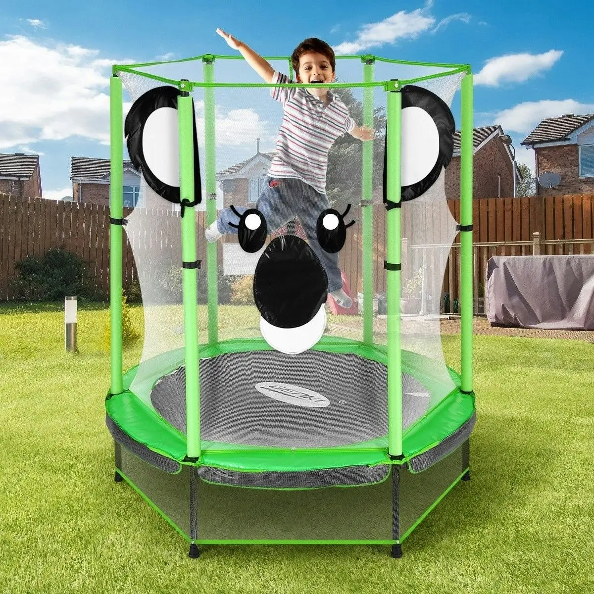 Genki  55 Inch Koala Trampoline for Kids with Safety Net Enclosure