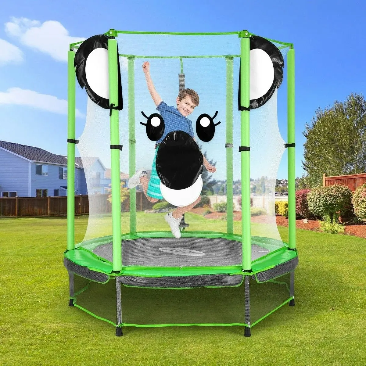 Genki  55 Inch Koala Trampoline for Kids with Safety Net Enclosure