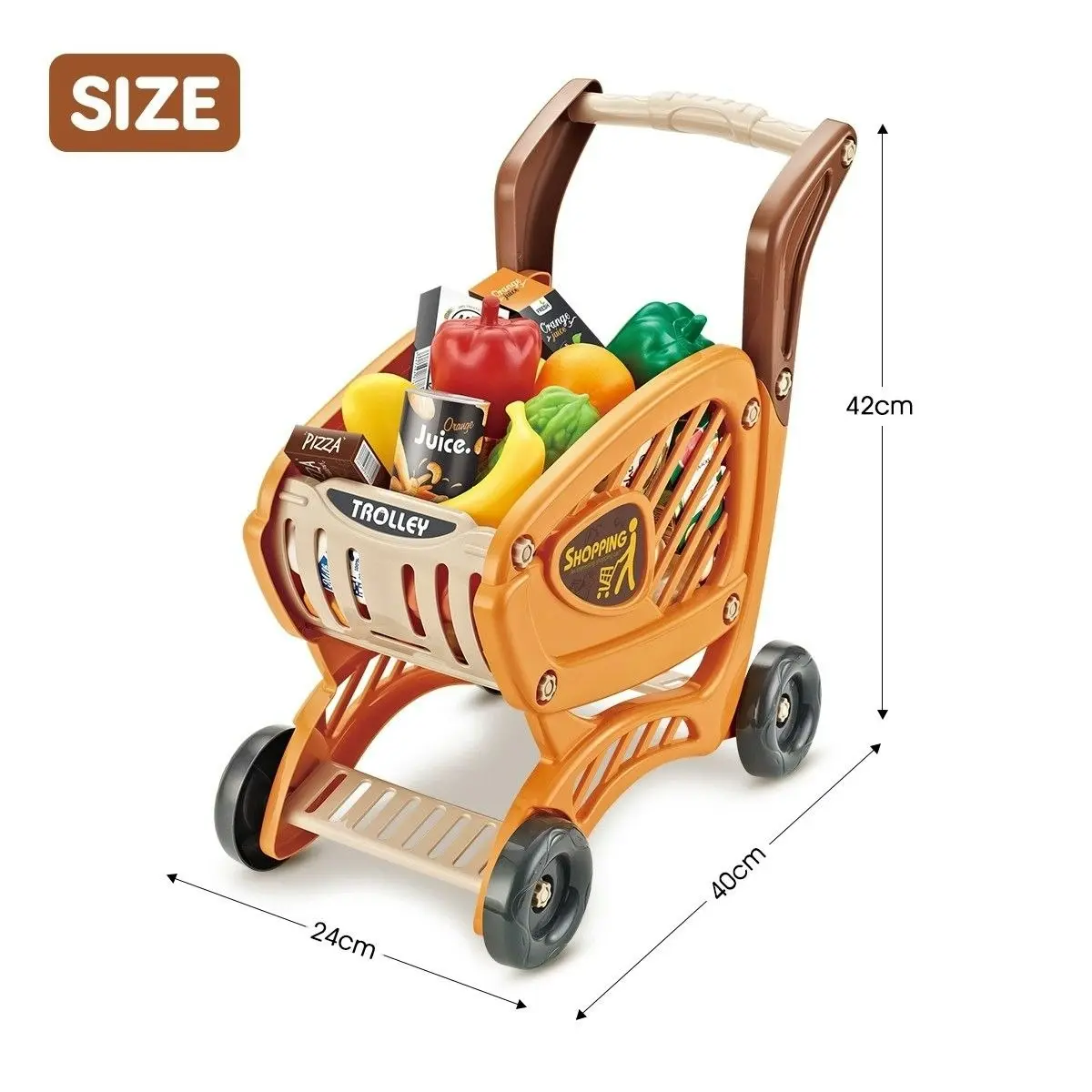 Ausway 65 Accessories Kids Pretend Role Play Shop Grocery Supermarket Toy Set with Trolley