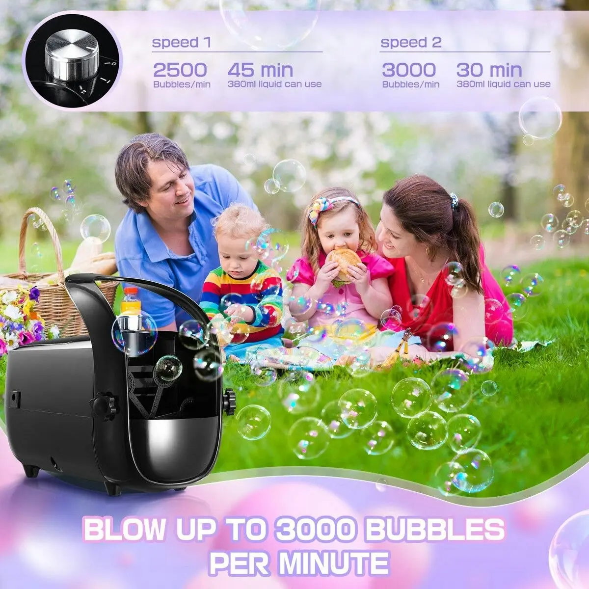 Ausway Bubble Machine Blower Toy Automatic Electric Maker Auto Handheld for Party Birthday Wedding Anniversary