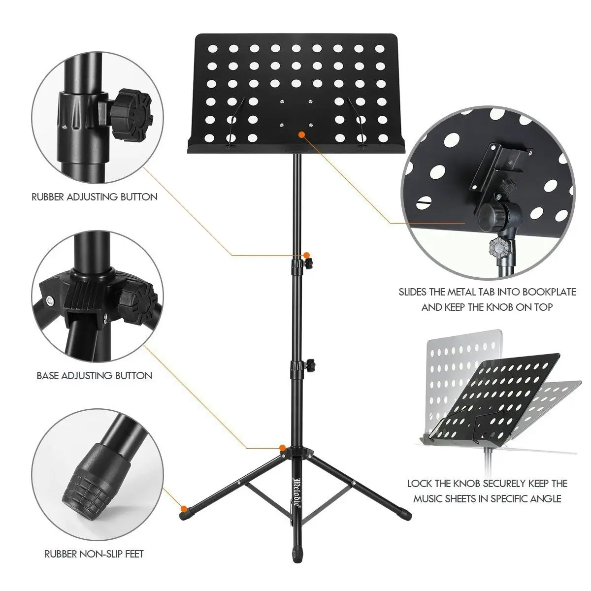 Melodic  Folding Music Sheet Stand with Rubber Feet