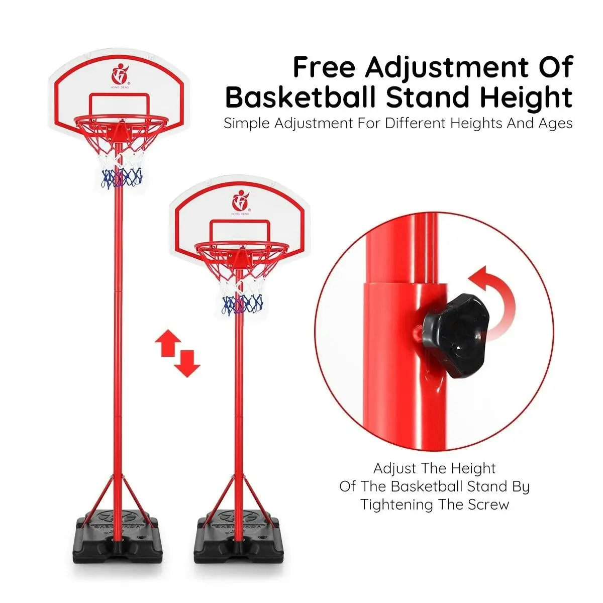 Ausway 2.7m Adjustable Kid Basketball System Hoop Stand Backboard Basketball Set