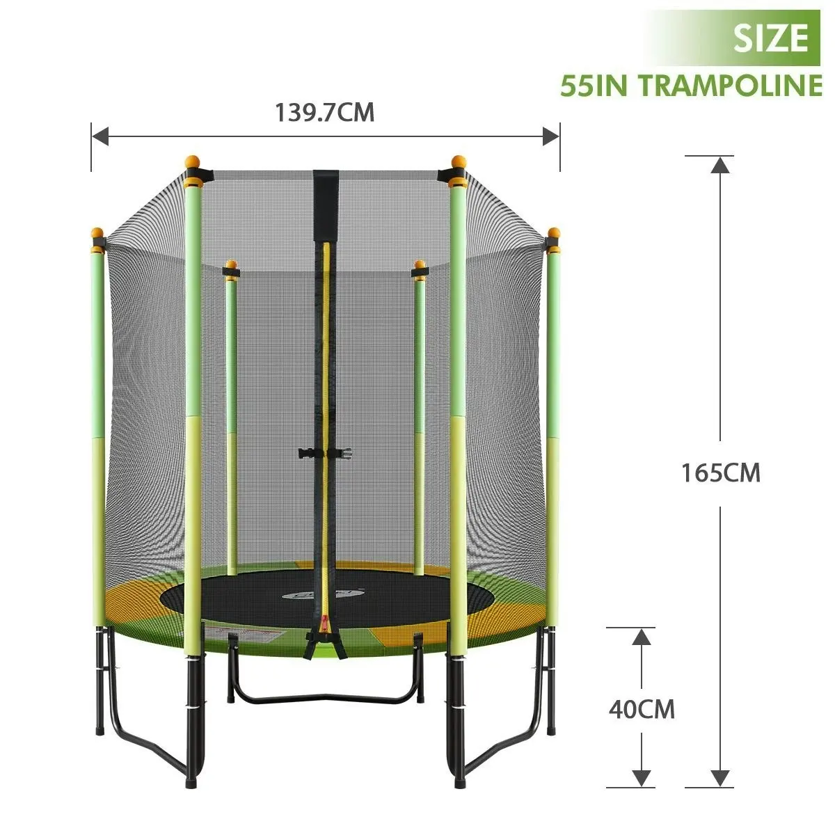 Genki  55 inch  Round Outdoor Indoor Mini Trampoline with Safety Enclosure 80KG