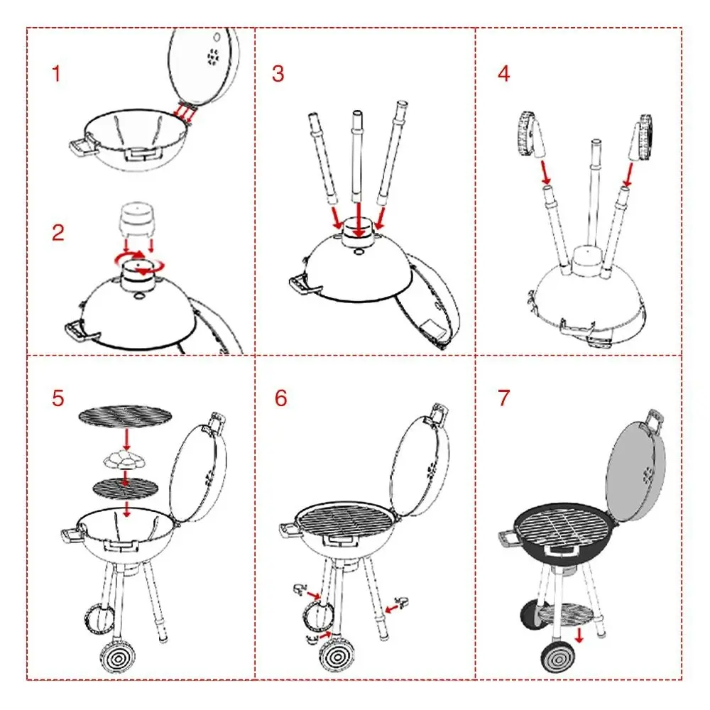 Ausway Kids Pretend BBQ Grill Barbeque Playset Toy Set with Sound LED Light Smoke 79x30x35.5CM