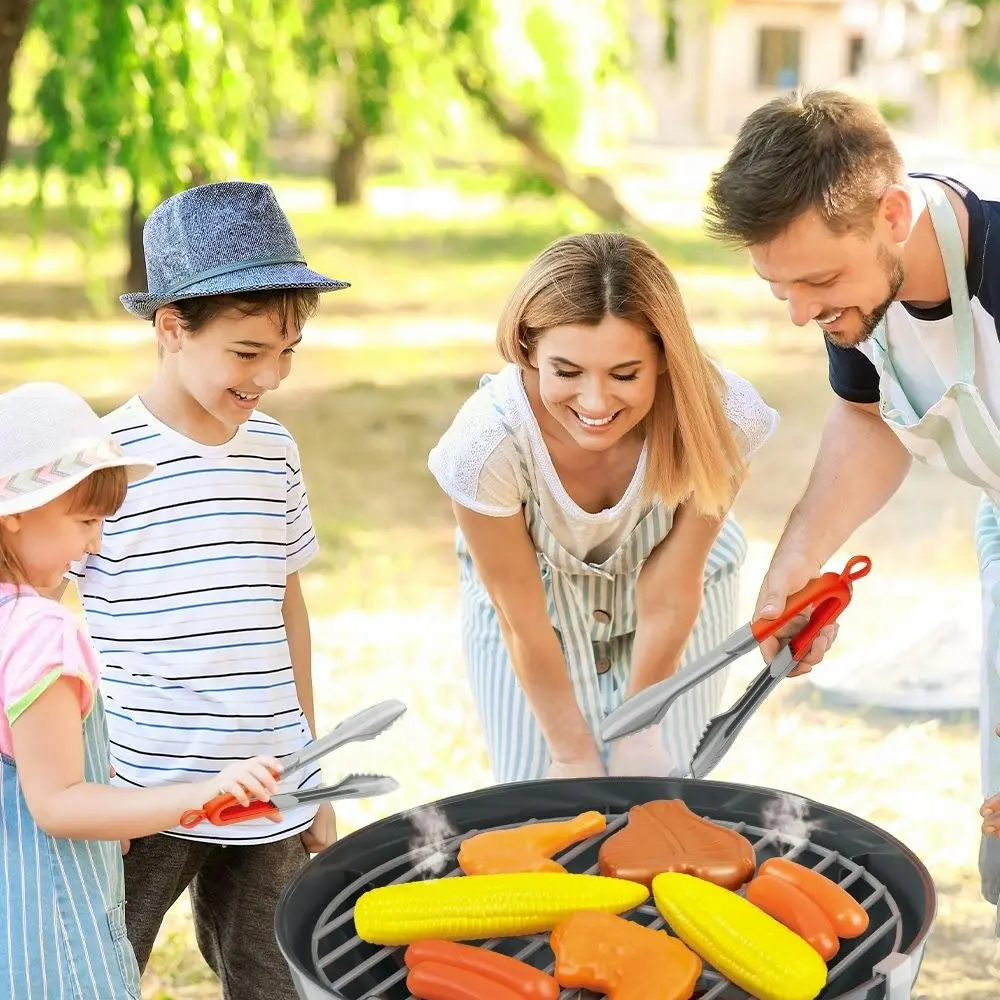 Ausway Kids Pretend BBQ Grill Barbeque Playset Toy Set with Sound LED Light Smoke 79x30x35.5CM